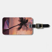 Palm Tree and Boat Sunset  Gepäckanhänger (Vorderseite horizontal)