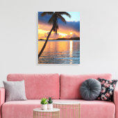 Palm Tree and Caribbean Sunset Sky, St. Thomas Leinwanddruck (Insitu (Wohnzimmer))
