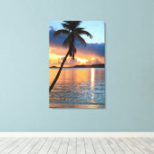 Palm Tree and Caribbean Sunset Sky, St. Thomas Leinwanddruck (Insitu (Holzboden))