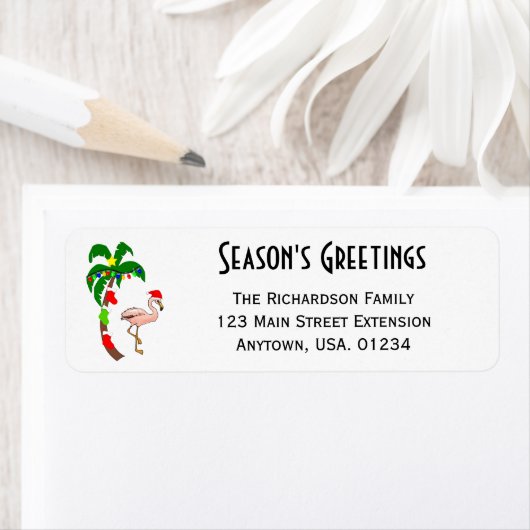 Palm Tree and FLamingo Tropical Christmas (Insitu)