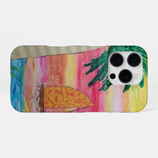 Palm Tree and Sailboat iPhone Hülle (Rückseite (Horizontal))