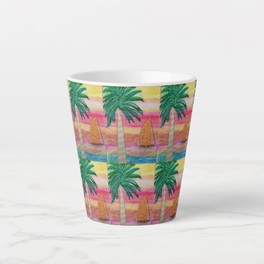 Palm Tree and Sailboat Milchtasse (Vorderseite)