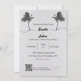 Palm Tree and Seashells Arch Foto Wedding Einladung
