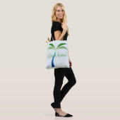 Palm Tree and Stripes Beach Tote Bag Tasche (Am Model)