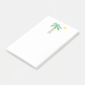Palm Tree and Sun Fun Beach Island Cartoon Post-it Klebezettel (angewinkelt)