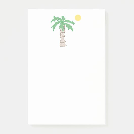 Palm Tree and Sun Fun Beach Island Cartoon Post-it Klebezettel (Vorderseite)
