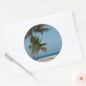 Palm tree and White Beach Runder Aufkleber (Umschlag)
