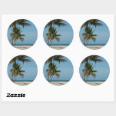 Palm tree and White Beach Runder Aufkleber (Blatt)