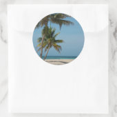 Palm tree and White Beach Runder Aufkleber (Tasche)