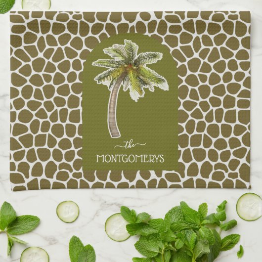 Palm Tree Animal Print Geschirrtuch (Gefaltet)