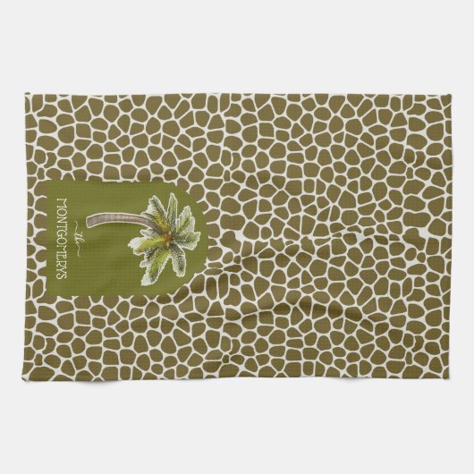 Palm Tree Animal Print Geschirrtuch (Horizontal)