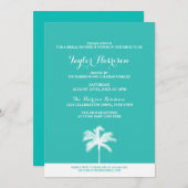 Palm Tree Aqua Bridal Dusche Einladung (Vorne/Hinten)