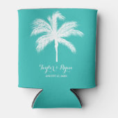 Palm Tree Aqua Gastgeschenk Hochzeit Dosenkühler (Vorderseite)