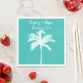 Palm Tree Aqua Wedding Paper Napkins Serviette (Beispiel)