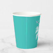 Palm Tree Aqua Wedding Pappbecher (Rechts)