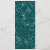 Palm Tree Aquamarin Beach Wedding Menükarte (Rückseite)