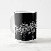 Palm Tree Art Black and White Cup Tasse (Vorderseite Links)