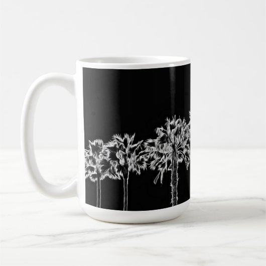 Palm Tree Art Black and White Cup Tasse (Links)