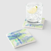 Palm Tree Art Vacation Pool Party Untersetzer (Seitenansicht)