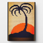 Palm Tree Artisan Crochet Printfrei Stehend Fotoplatte (Vorderseite)