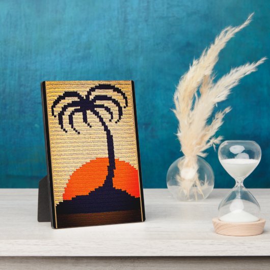 Palm Tree Artisan Crochet Printfrei Stehend Fotoplatte (Seite)