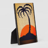 Palm Tree Artisan Crochet Printfrei Stehend Fotoplatte (Seite)