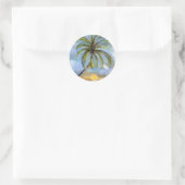 Palm Tree Artwork Runder Aufkleber (Tasche)