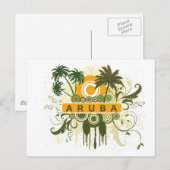 Palm Tree Aruba Postkarte (Vorne/Hinten)