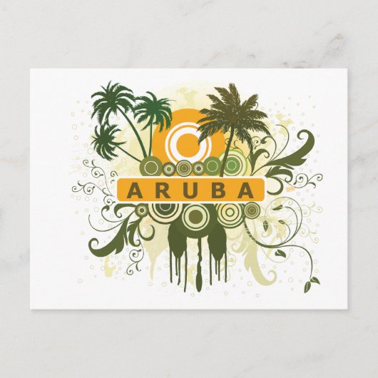 Palm Tree Aruba Postkarte (Vorderseite)