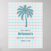 Palm Tree Azure Pink Bridal Empfang Poster (Vorne)