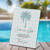 Palm Tree Azure Pink Karton Karten & Geschenke Sockelschild