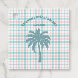 Palm Tree Azure Pink Kegeltes Brautparty Geschenkanhänger
