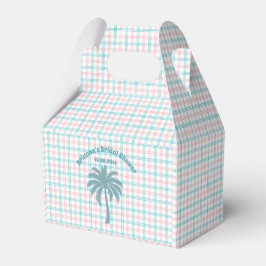 Palm Tree Azure Pink Kegeltes Brautparty Geschenkschachtel