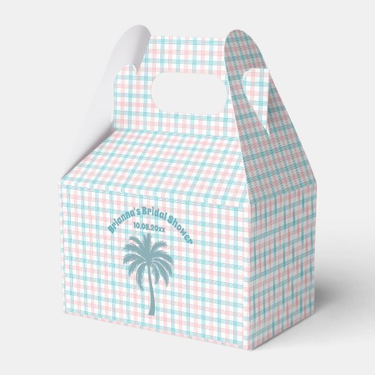 Palm Tree Azure Pink Kegeltes Brautparty Geschenkschachtel (Vorderseite)