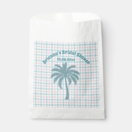 Palm Tree Azure Pink Kegeltes Brautparty Geschenktütchen (Vorderseite)
