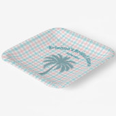 Palm Tree Azure Pink Kegeltes Brautparty Pappteller (Gewinkelt)