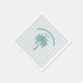 Palm Tree Azure Pink Kegeltes Brautparty Serviette (Ecke)
