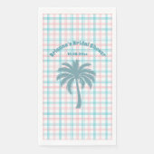 Palm Tree Azure Pink Kegeltes Brautparty Serviette (Vorderseite)