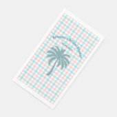 Palm Tree Azure Pink Kegeltes Brautparty Serviette (Ecke)
