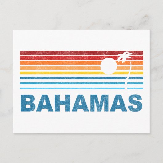 Palm Tree Bahamas Postkarte (Vorderseite)