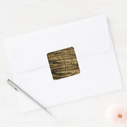 Palm Tree Bark Quadratischer Aufkleber (Umschlag)