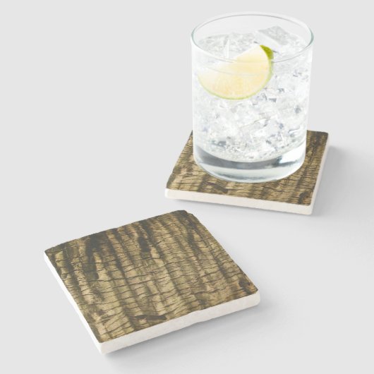 Palm Tree Bark Steinuntersetzer (Seitenansicht)