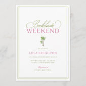 Palm Tree Beach Bachelorette Weekend Itinerary Einladung (Vorderseite)