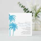 Palm Tree Beach Bridal Einladungen (Stehend Vorderseite)