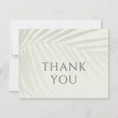 Palm Tree Beach Coastal Hochzeit Danke Karte (Vorderseite)