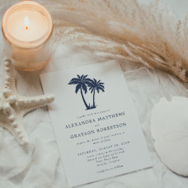 Palm Tree Beach Coastal Hochzeit Einladung