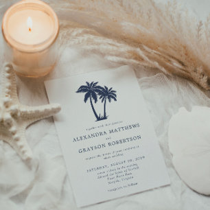 Palm Tree Beach Coastal Hochzeit Einladung