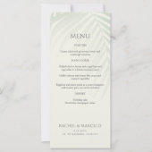 Palm Tree Beach Coastal Wedding Menu (Vorderseite)