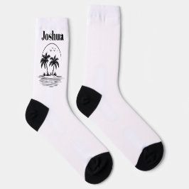 Palm Tree Beach Crew Socks Socken