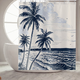Palm Tree Beach Dusche Vorhang Badezimmer Dekorati